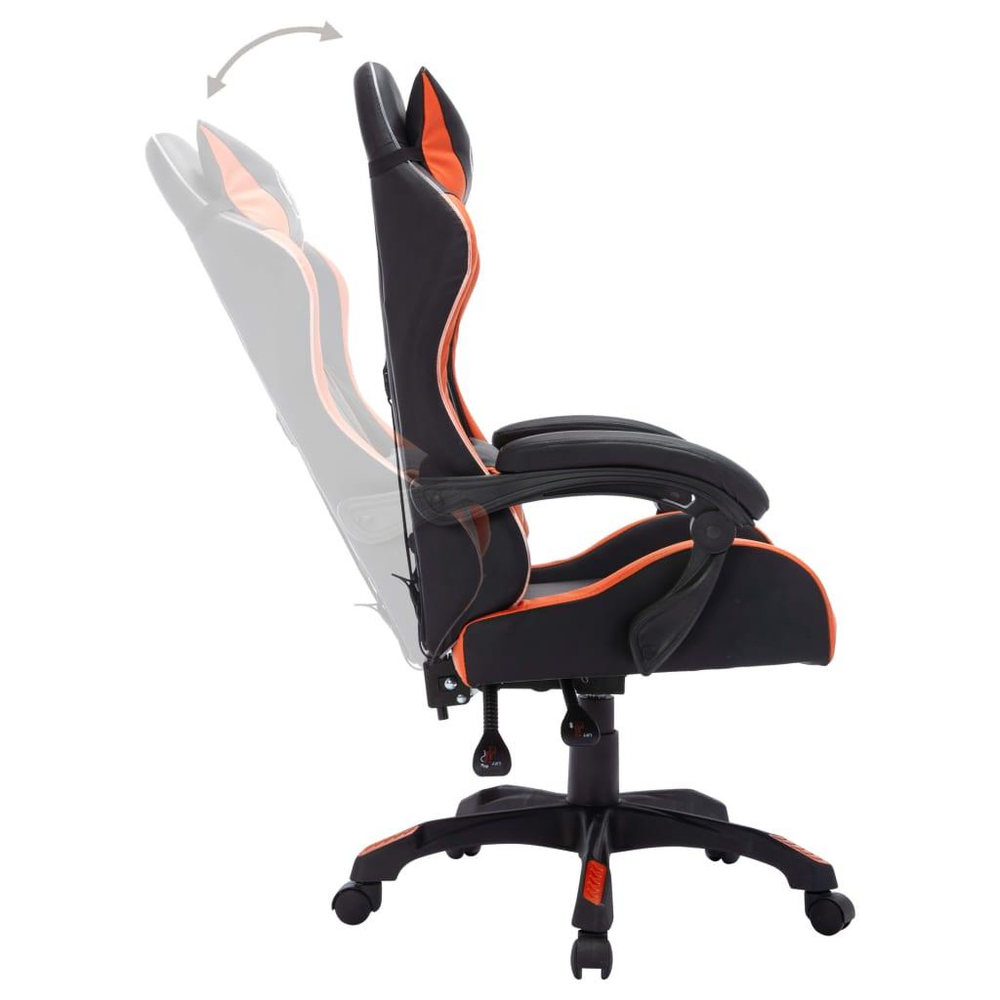 Voir la diapositive 5 : VIDAXL Fauteuil de jeux video avec LED RVB Orange et noir Similicuir
