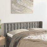 VIDAXL Tete de lit avec oreilles Gris clair 147x16x78/88 cm Velours