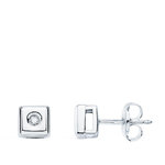 L'ATELIER D'AZUR Boucles d'Oreilles Solitaires Diamants de Synthèse 0.04 Carats - Or 18 Carats 750 Blanc