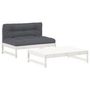 Voir la diapositive 2 : VIDAXL Salon de jardin 2 pcs avec coussins blanc bois massif