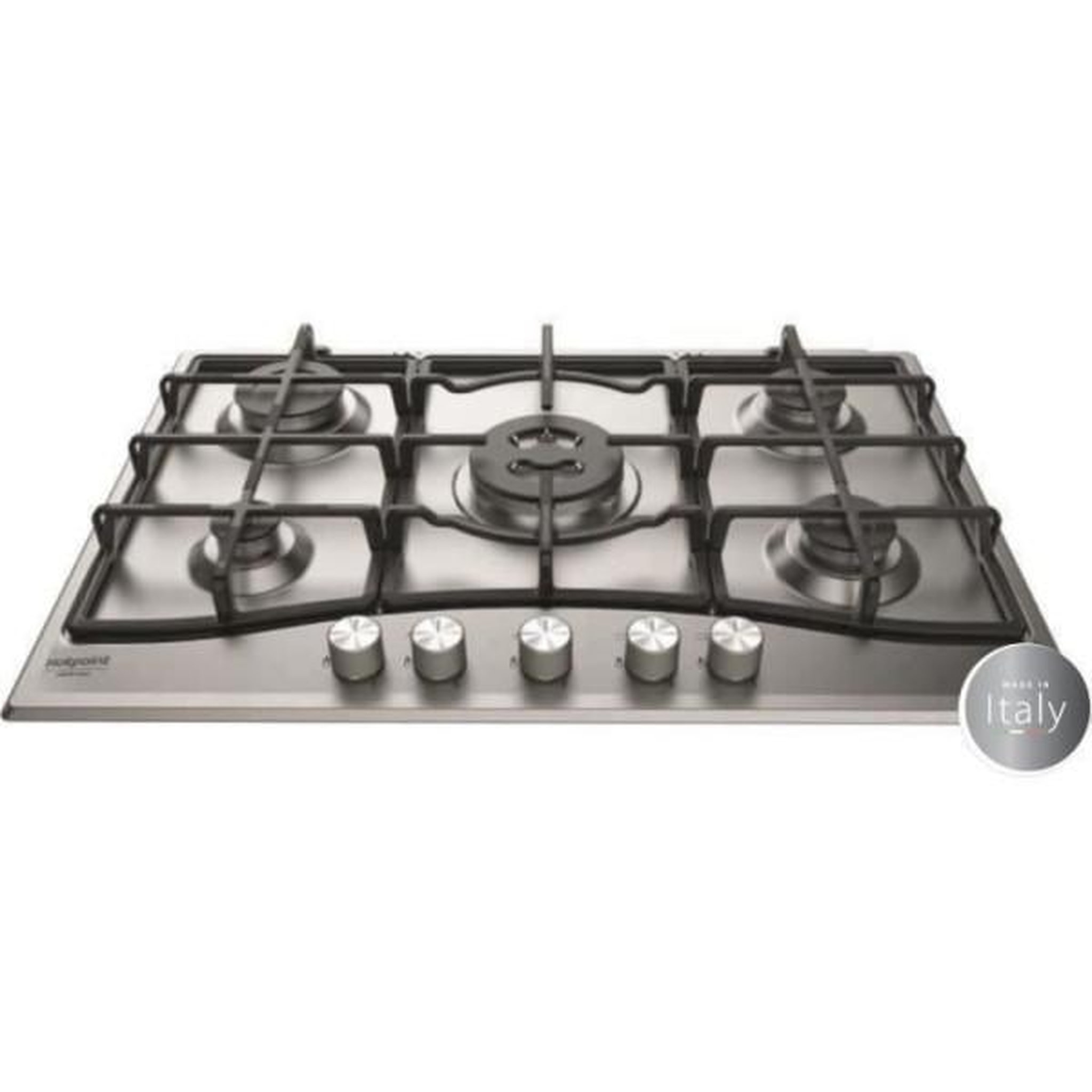 HOTPOINT Plaque de Cuisson - Table a GAZ HOTPOINT PNN 751 IX  - 5 foyers - 10,5kW - L75 x P51cm - Revetement inox - Inox