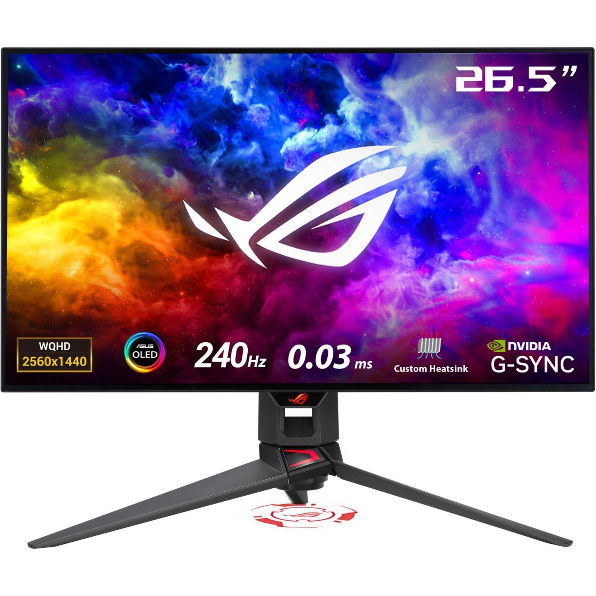 Voir la diapositive 1 : ASUS Ecran PC Gamer ROG SWIFT OLED PG27AQDM Plat  27''