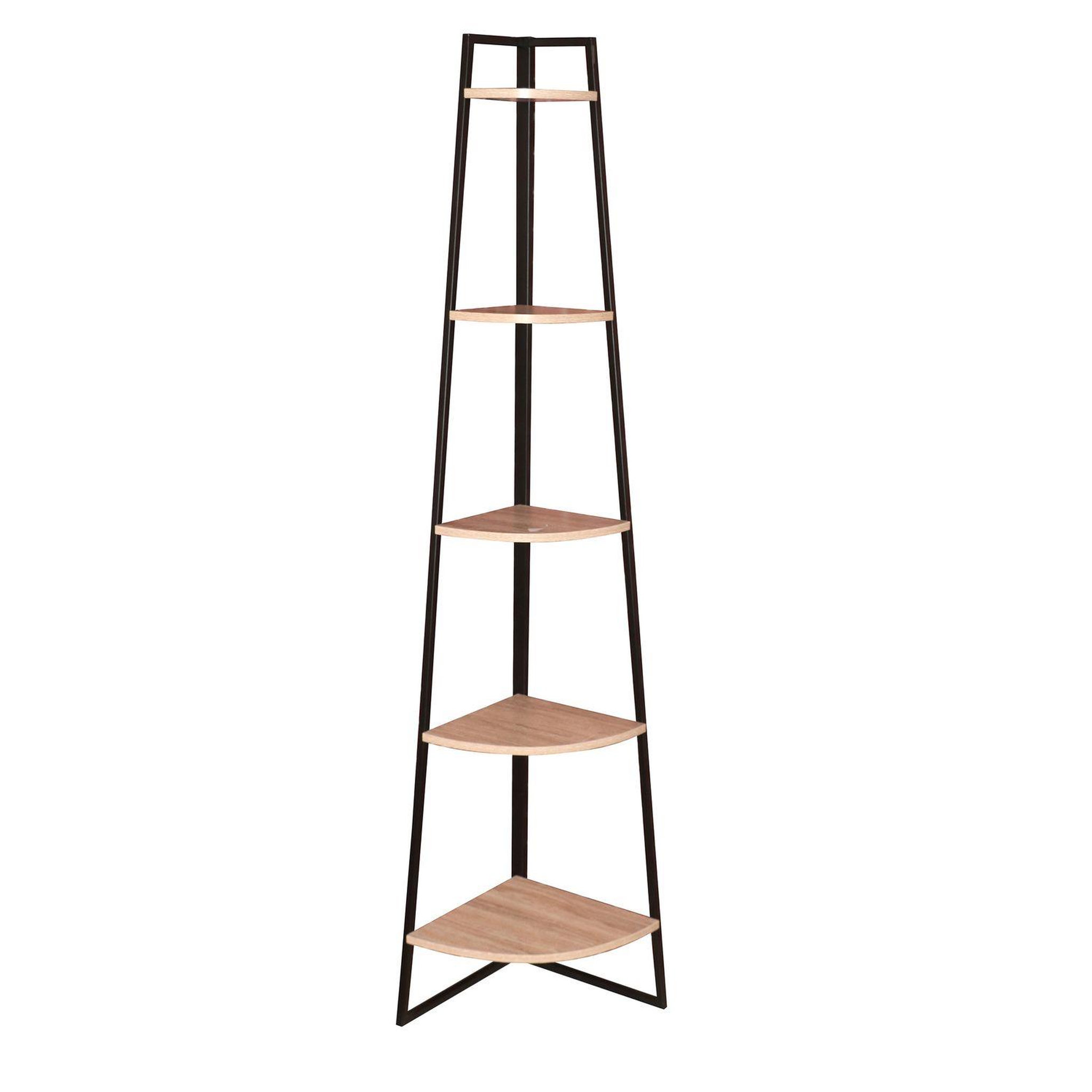 Voir la diapositive 1 : DIVERS Etagère d'angle en métal et bois Colorado - L. 34 x H. 180 cm - Noir