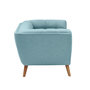 Voir la diapositive 2 : Rendez vous déco Canapé 3 places capitonné en tissu bleu clair-Carmen