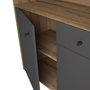 Voir la diapositive 3 : HOMIFAB Buffet 3 portes 1 tiroir gris anthracite et effet bois 136 cm - Aurelia