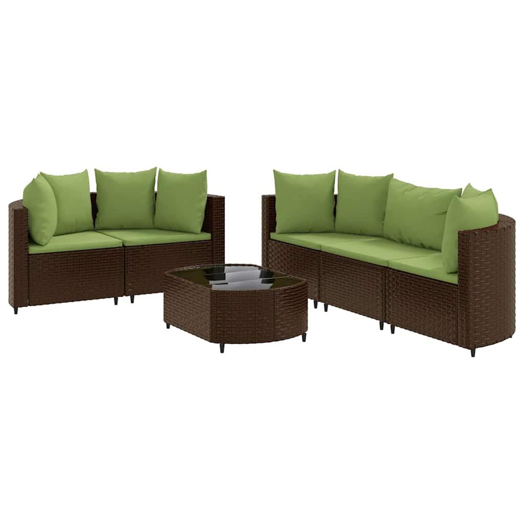 Voir la diapositive 2 : VIDAXL Salon de jardin avec coussins 6 pcs marron resine tressee