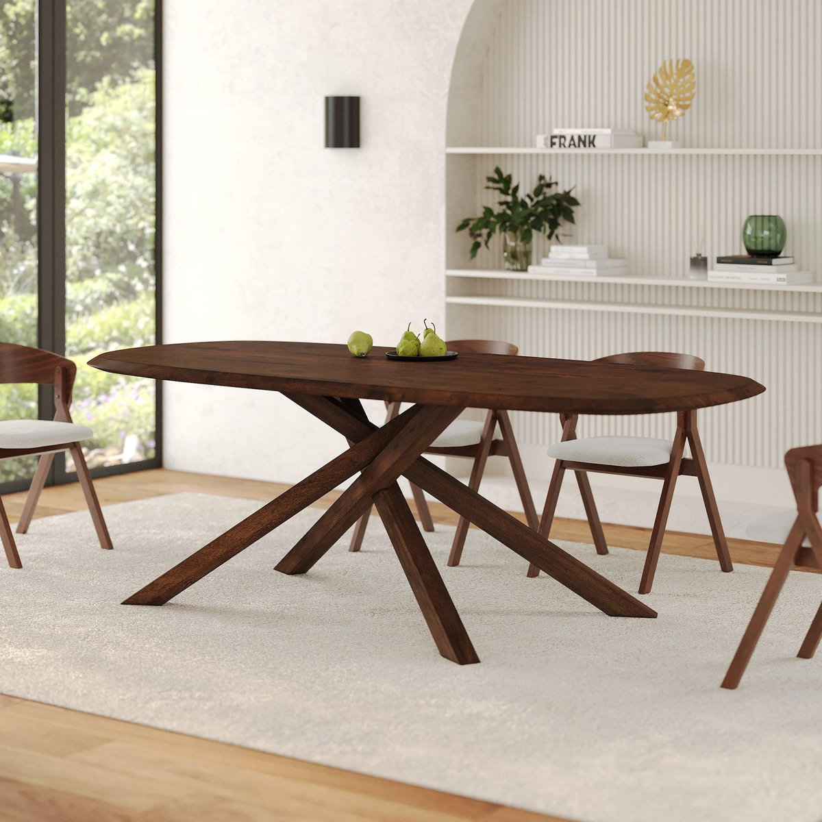 Rendez vous déco Table rectangulaire en bois d'hévéa massif foncé 10 personnes-Aladin