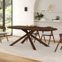 Voir la diapositive 2 : Rendez vous déco Table rectangulaire en bois d'hévéa massif foncé 10 personnes-Aladin