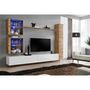 Voir la diapositive 2 : Paris Prix Meuble TV Mural Design  Switch XVIII  280cm Blanc & Naturel