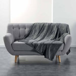 Paris Prix Plaid Uni en Flanelle  Flanou  180x220cm Gris