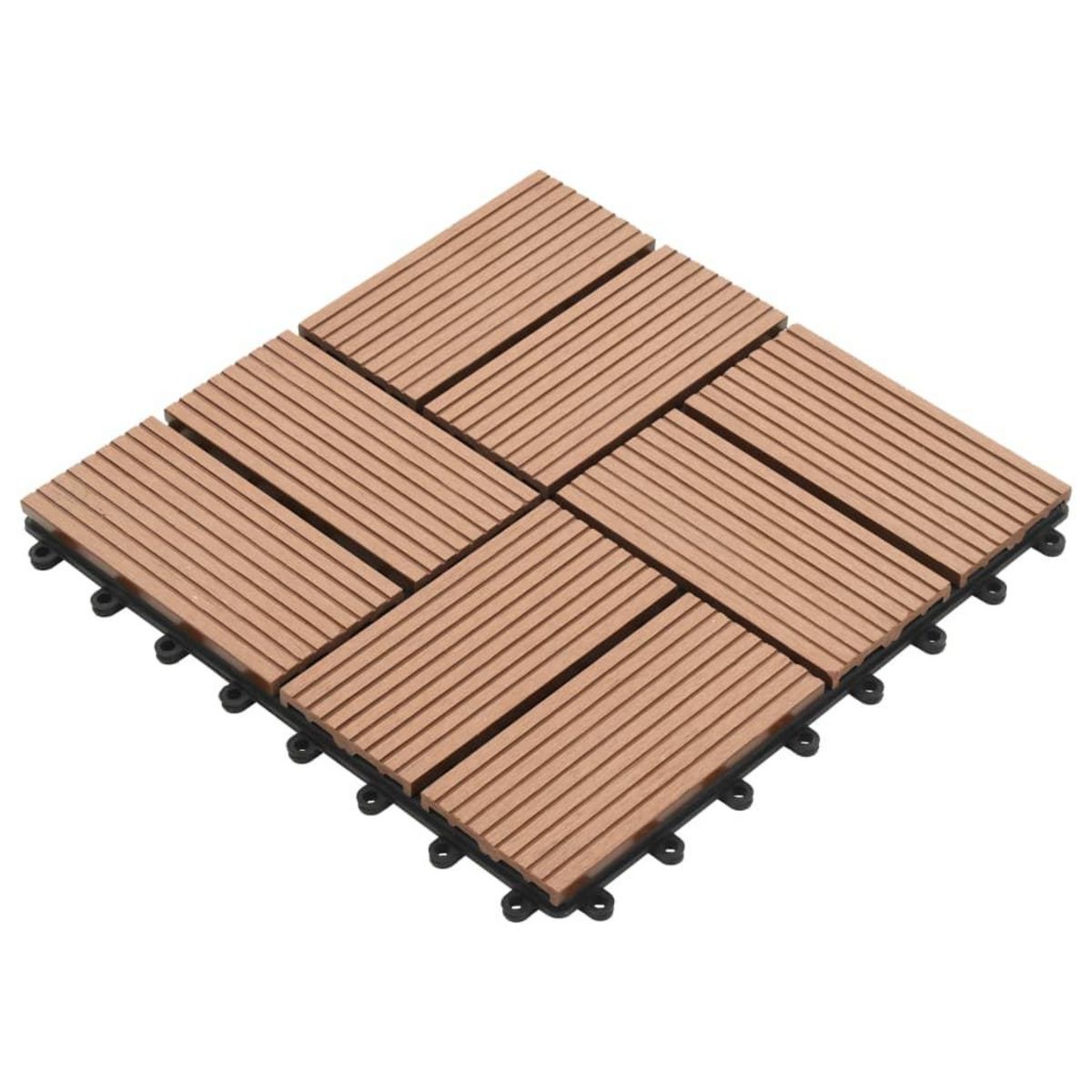 VIDAXL Carreau de terrasse 11 pcs WPC 30 x 30 cm 1 m^2 Marron