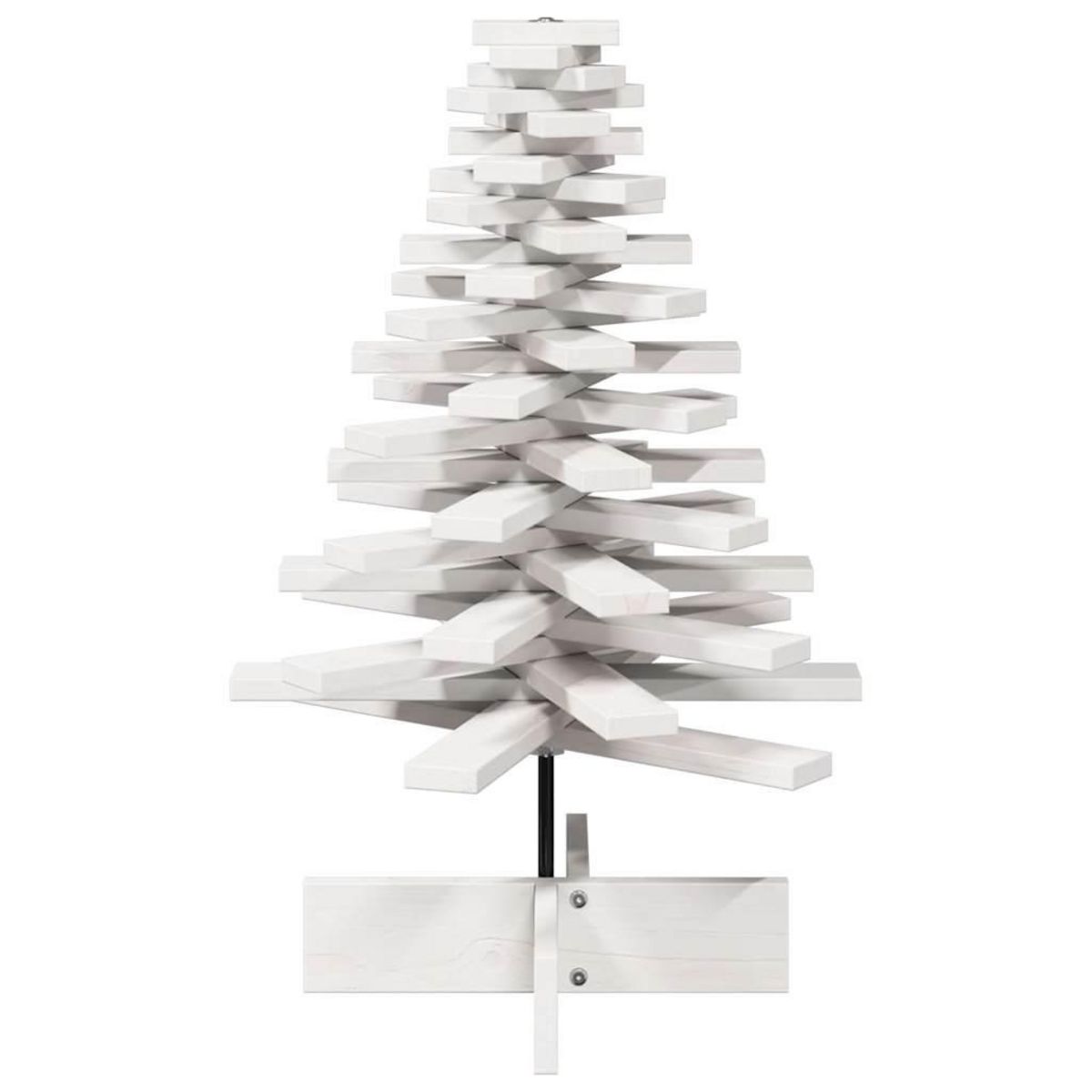 VIDAXL Arbre de Noël en bois pour decoration blanc 80 cm pin massif