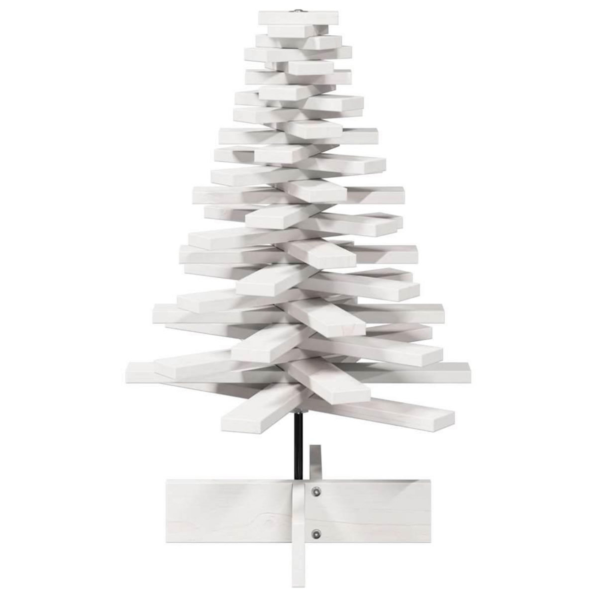 VIDAXL Arbre de Noël en bois pour decoration blanc 80 cm pin massif