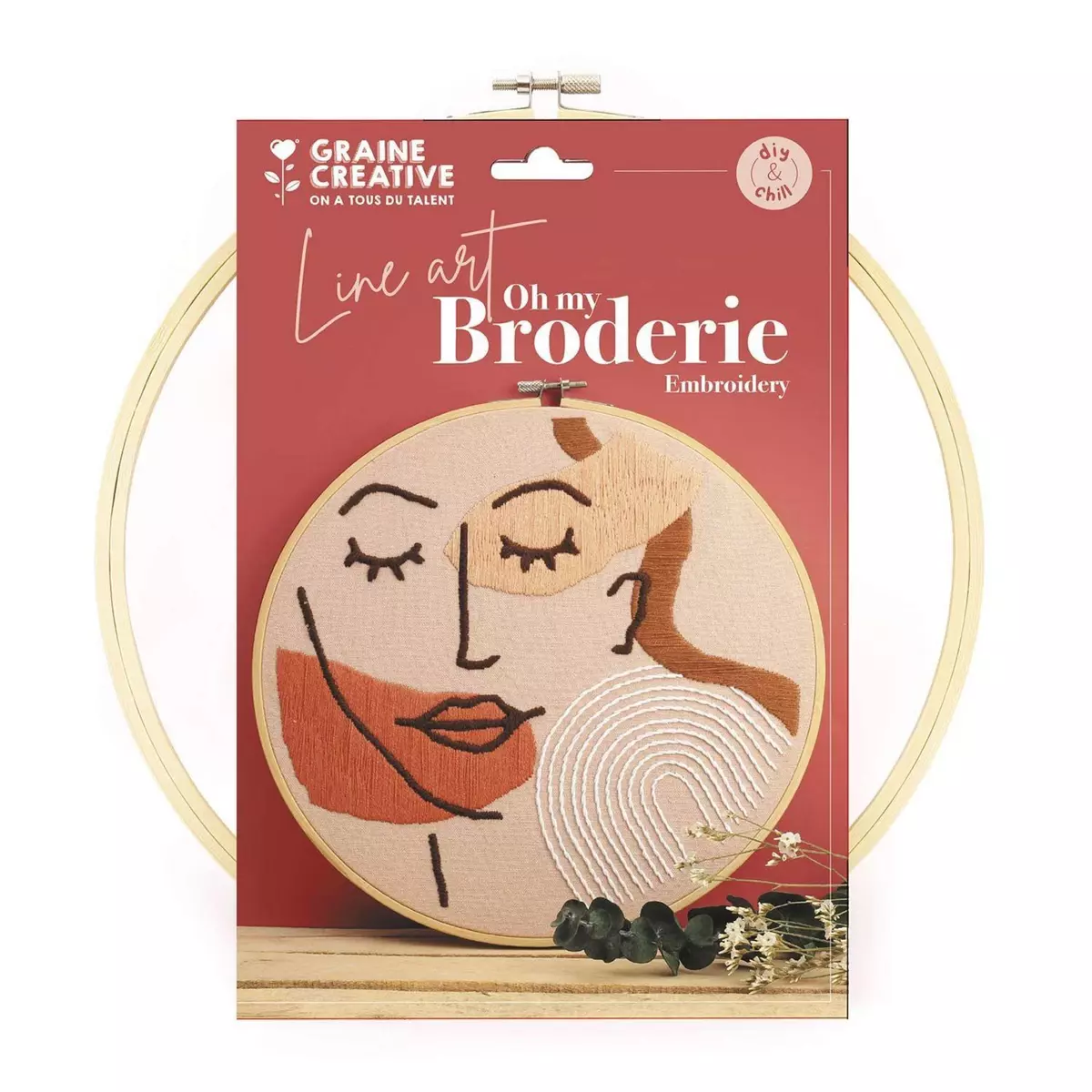 Graine créative Kit broderie décorative visage line art