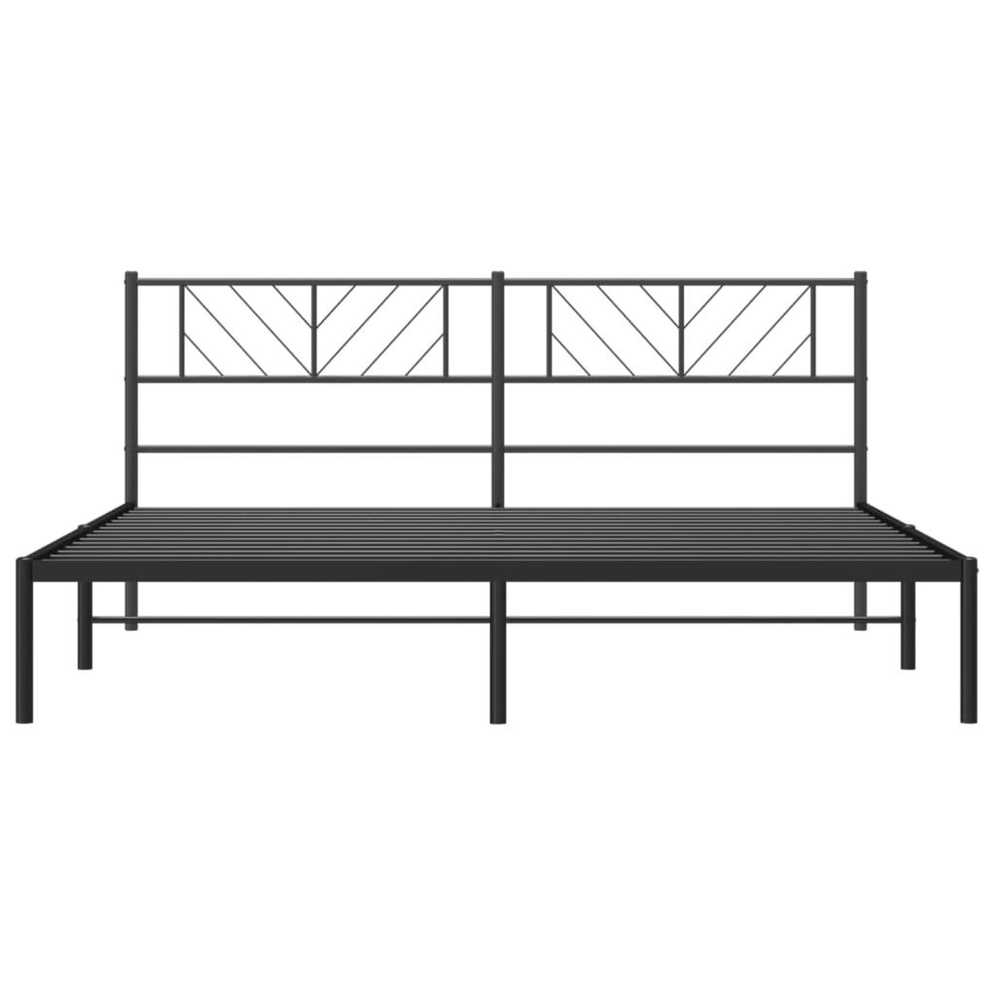 Voir la diapositive 5 : VIDAXL Cadre de lit metal sans matelas et tete de lit noir 180x200 cm
