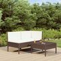 Voir la diapositive 1 : VIDAXL Salon de jardin 3 pcs avec coussins Resine tressee Marron