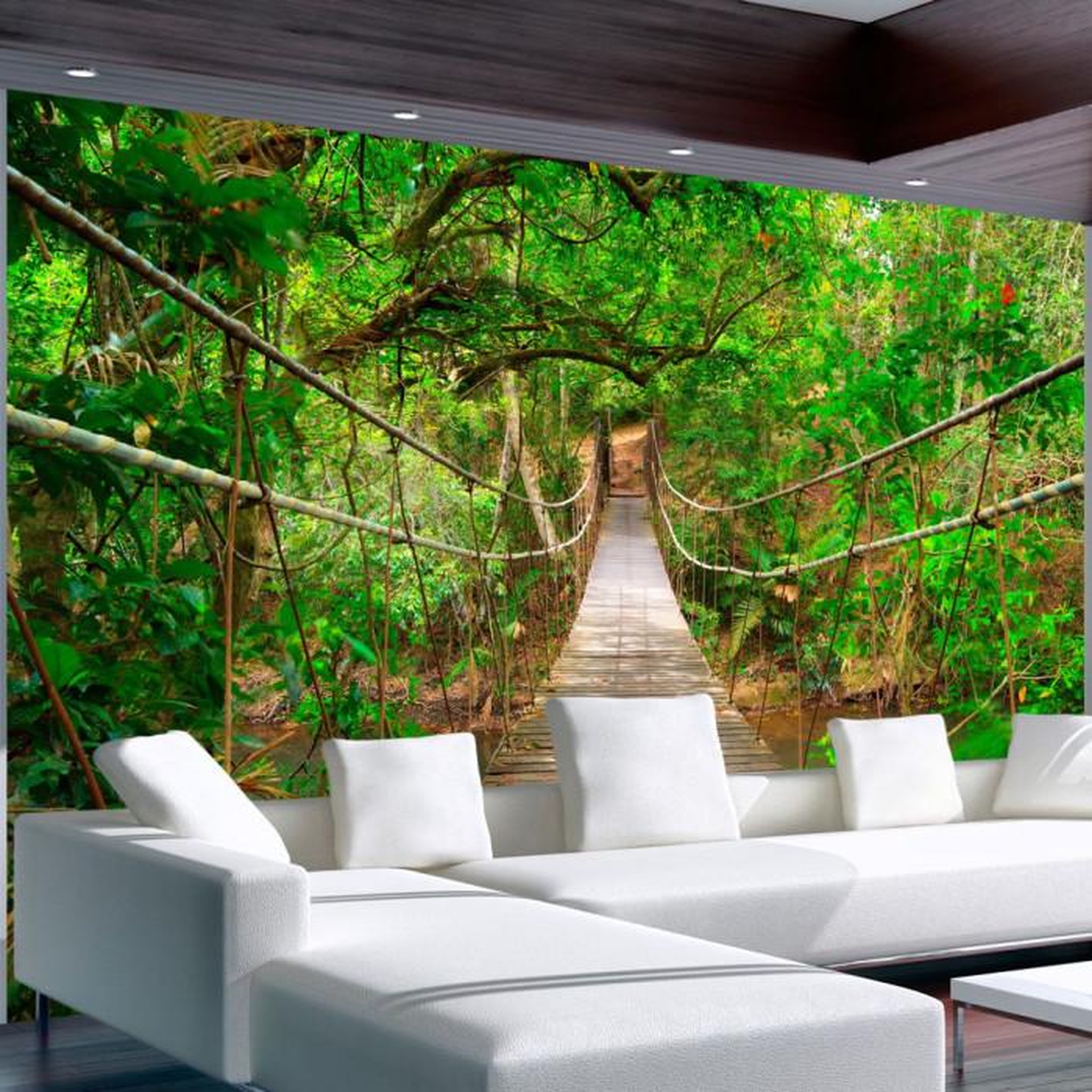 Paris Prix Papier Peint  Bridge Amid Greenery. Coloris disponibles : Multicolore