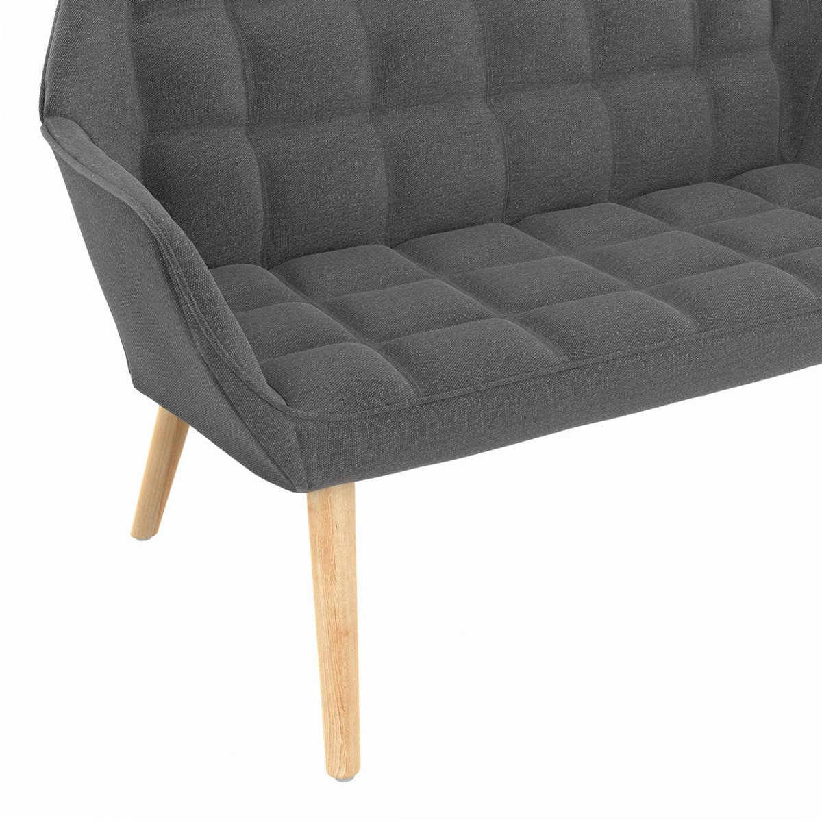 ID MARKET Canapé banquette CASTILLE en tissu gris anthracite
