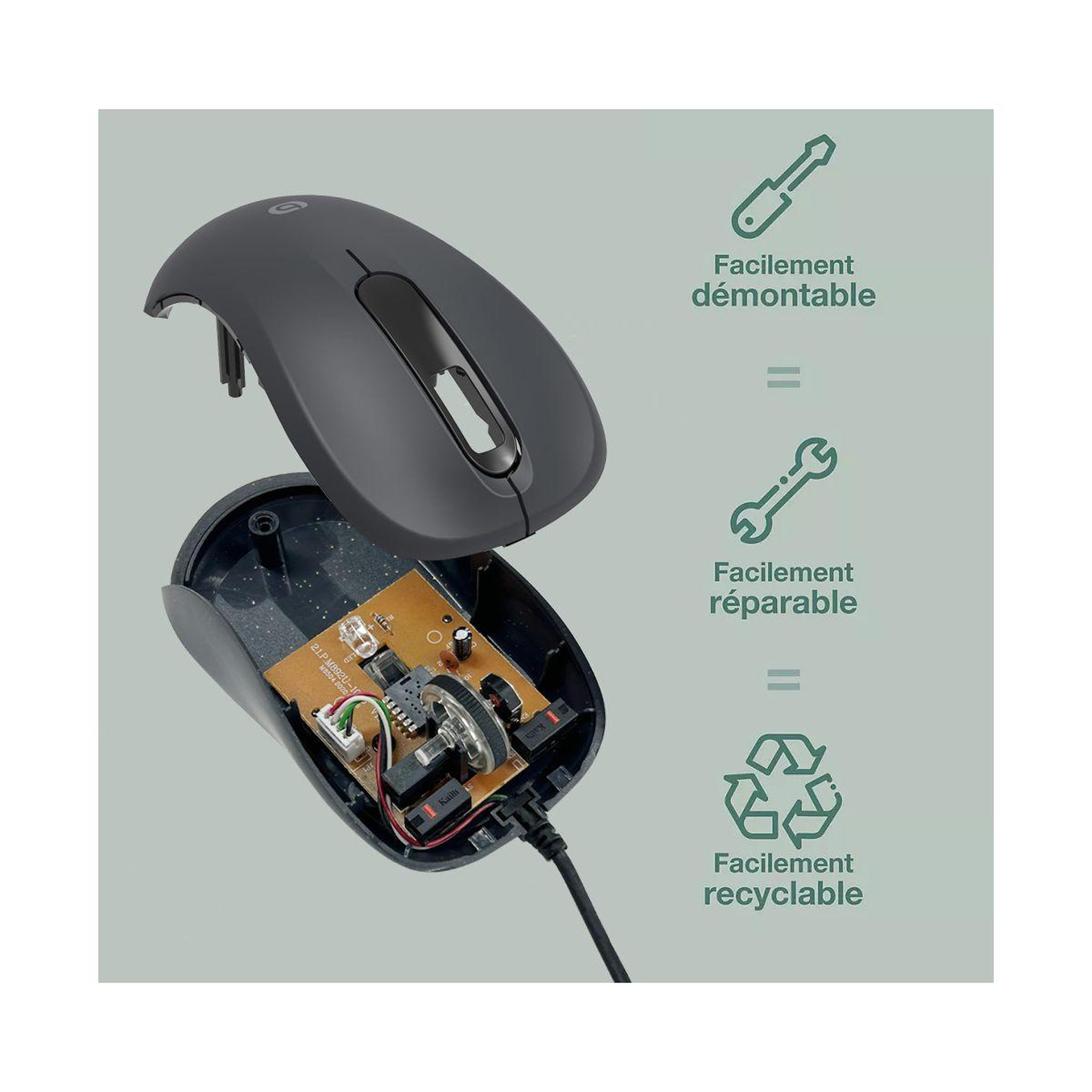 Voir la diapositive 3 : ESSENTIEL B Souris filaire ecological noire