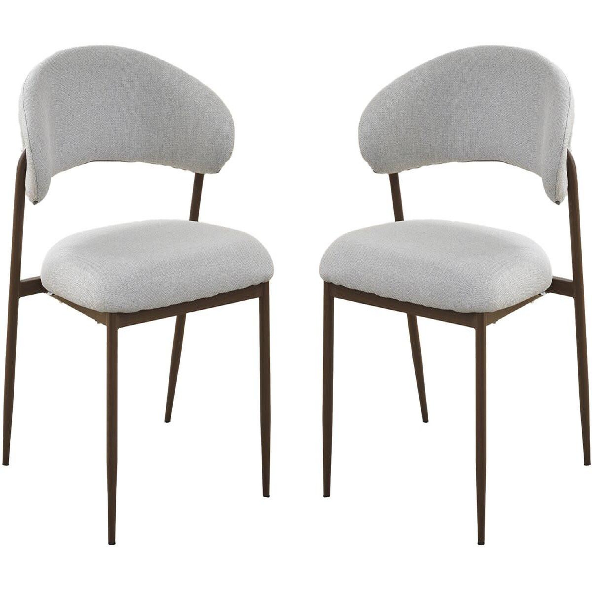 Habitat et Jardin Lot de 2 chaises de salle à manger en tissu et métal  edena  - gris clair