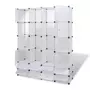 VIDAXL Cabinet modulable avec 18 compartiments blanc 37x146x180,5 cm