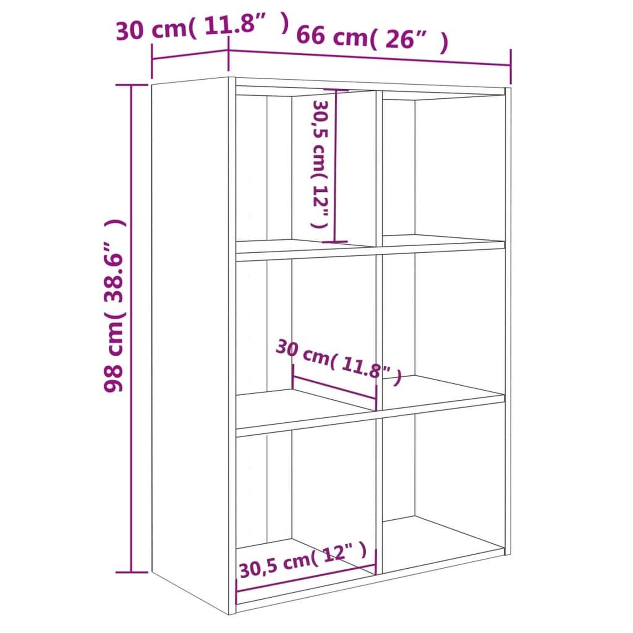 Voir la diapositive 6 : VIDAXL Bibliotheque/Buffet chene sonoma 66x30x98 cm bois d'ingenierie