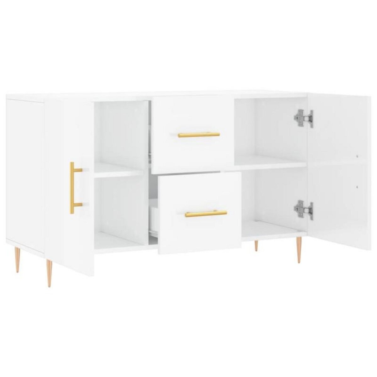 VIDAXL Buffet blanc brillant 100x36x60 cm bois d ingénierie