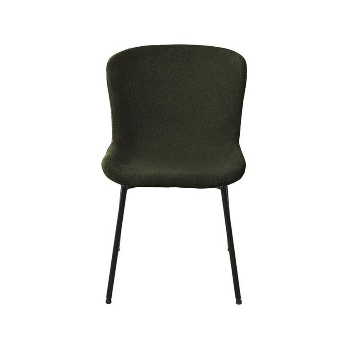 LISA DESIGN Castillo - lot de 4 chaises - kaki - en tissu bouclette