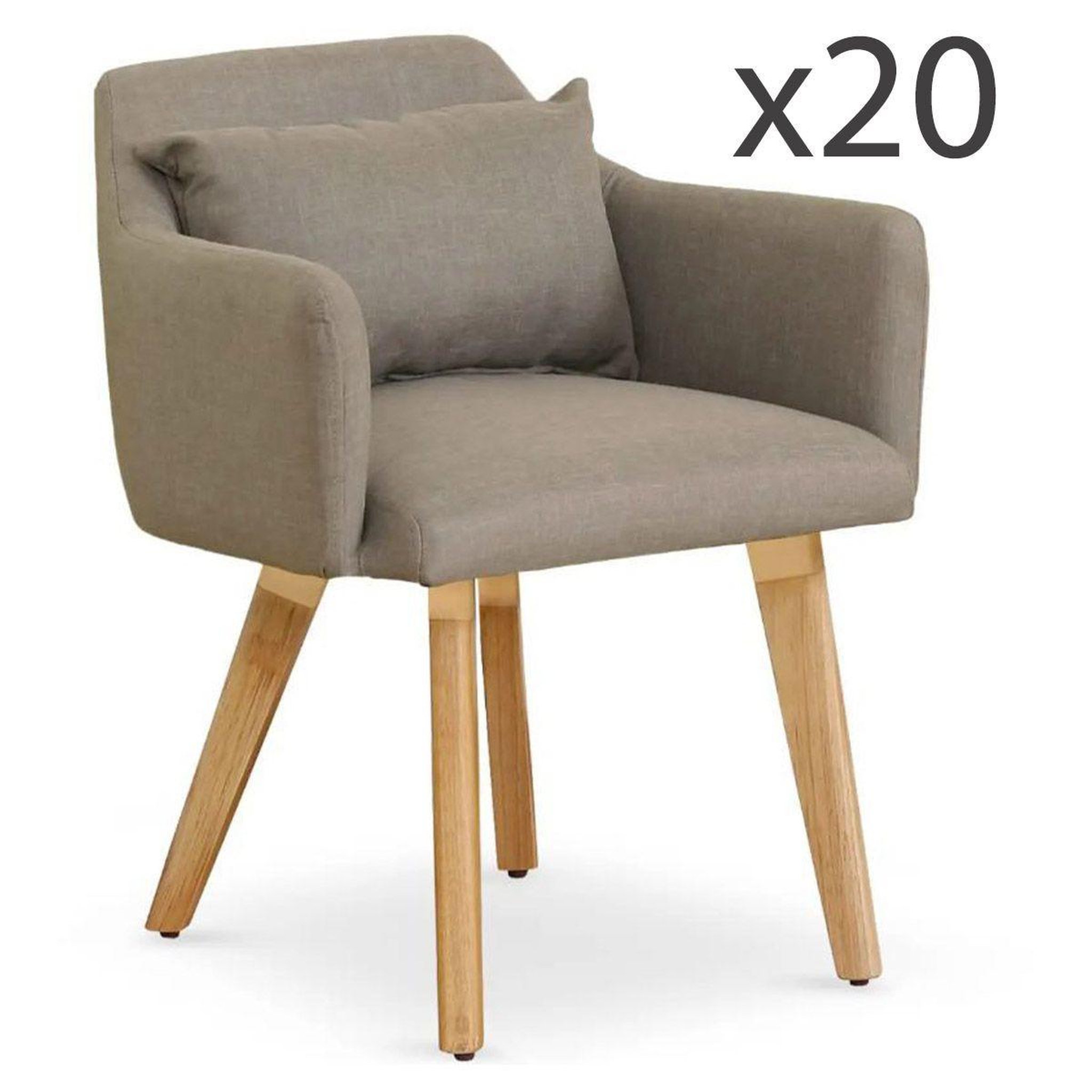 Voir la diapositive 2 : Paris Prix Lot de 20 fauteuils design  alan  70cm taupe