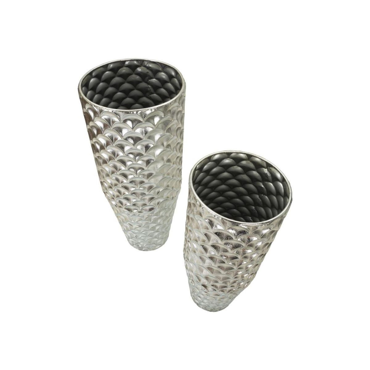 Paris Prix Lot de 2 Cache-Pots en Métal  Silvy  92cm Argent
