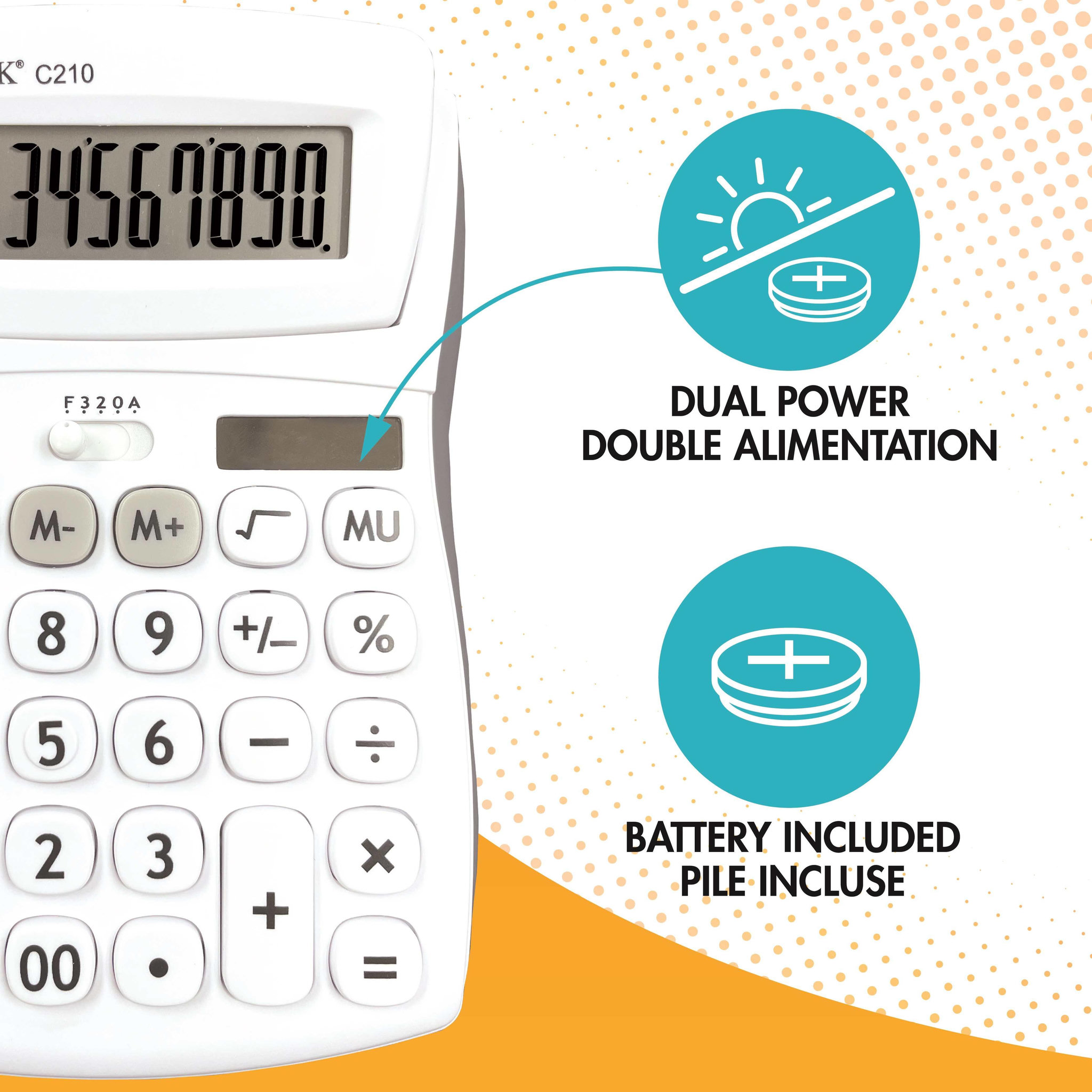 Voir la diapositive 6 : Lexibook Calculatrice de Bureau 10 Chiffres avec Écran à Angle Ajustable