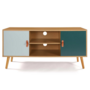 Voir la diapositive 3 : ID MARKET Meuble TV 113 cm scandinave ALIZE bois et vert