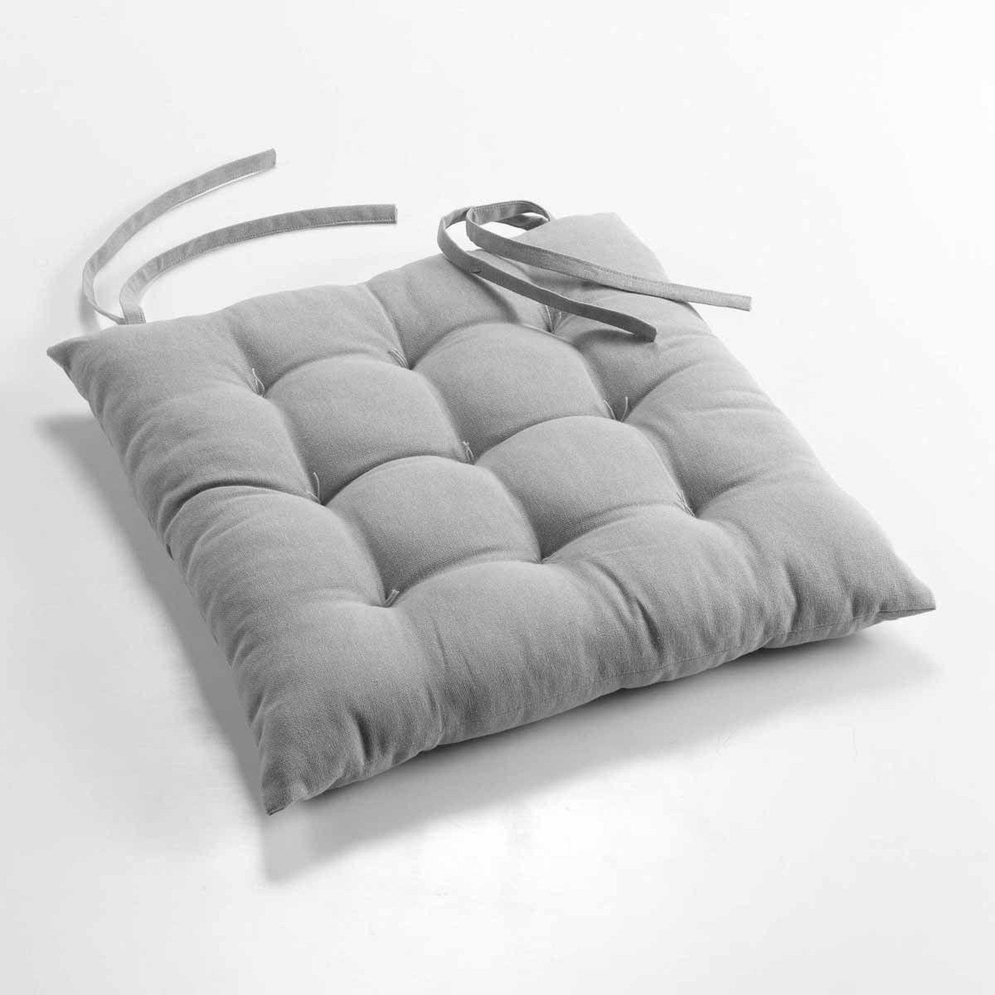 Voir la diapositive 2 : Douceur d'Intérieur Galette de chaise  charline  40x40cm gris