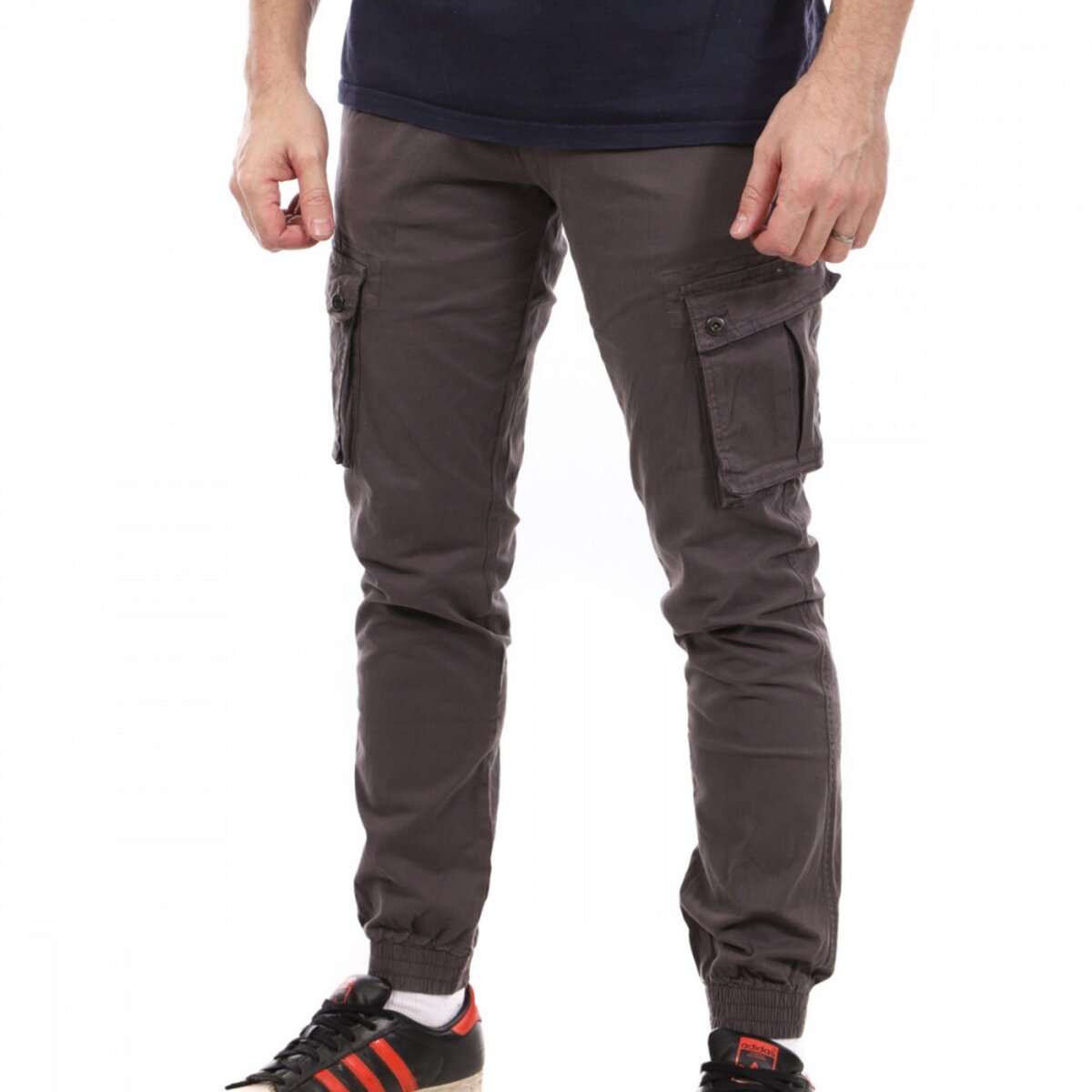 Pantalon cargo gris homme