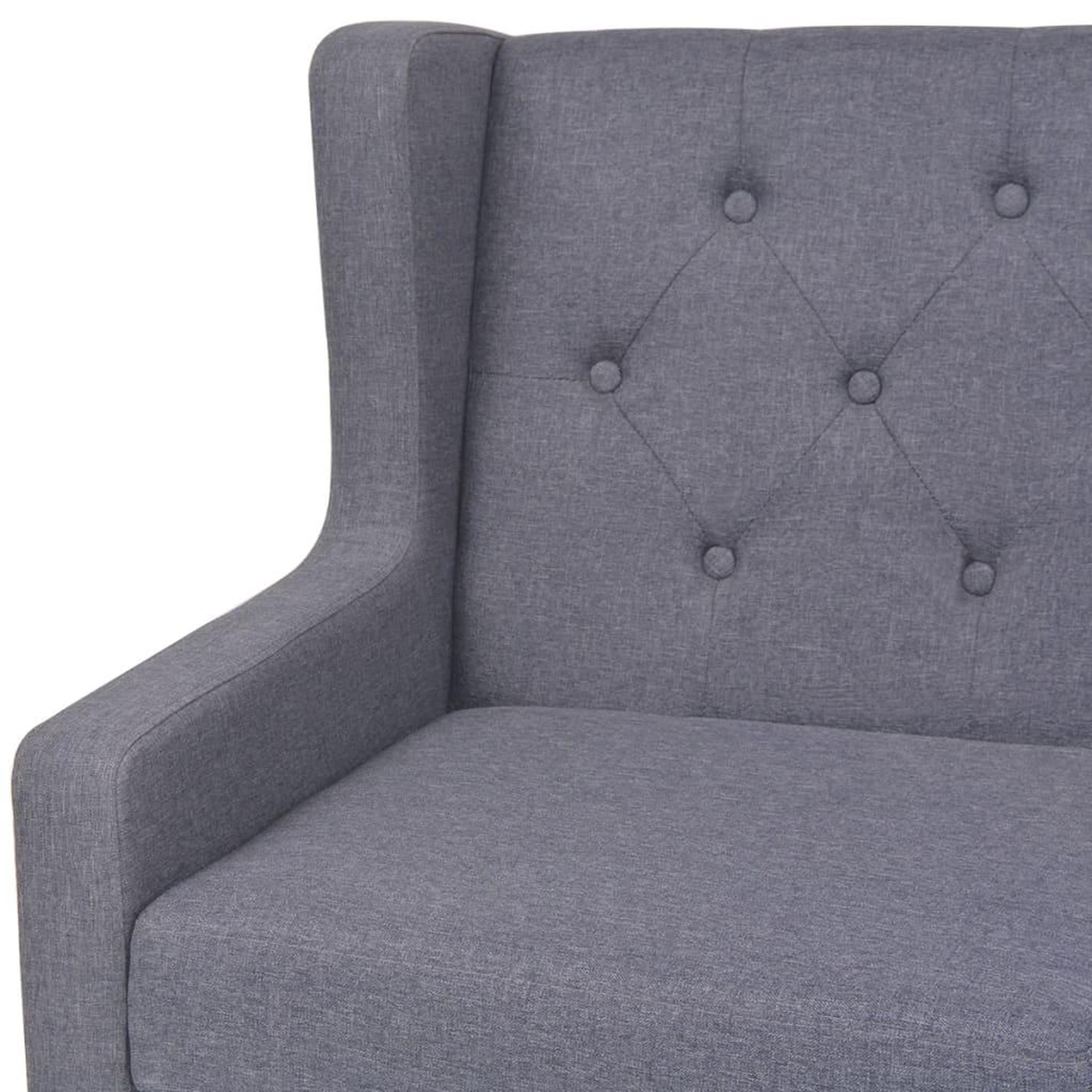 Voir la diapositive 4 : VIDAXL Canape a 2 places Tissu Gris