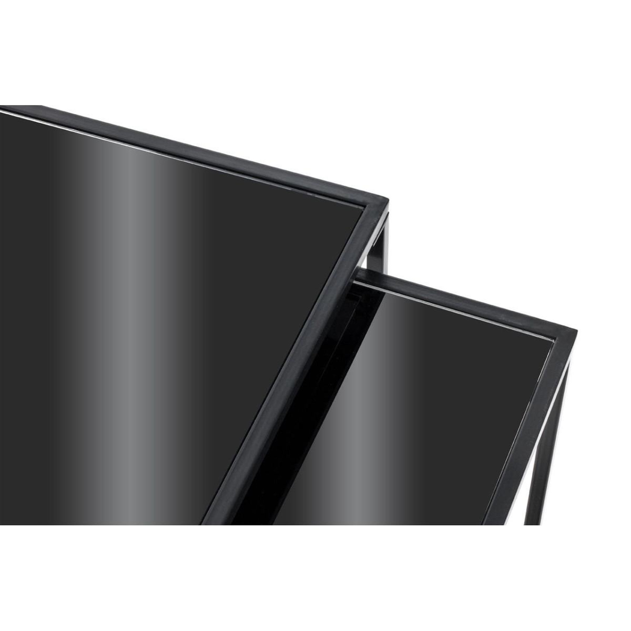 Voir la diapositive 4 : Paris Prix Lot de 2 tables d'appoint  cromano  40cm noir