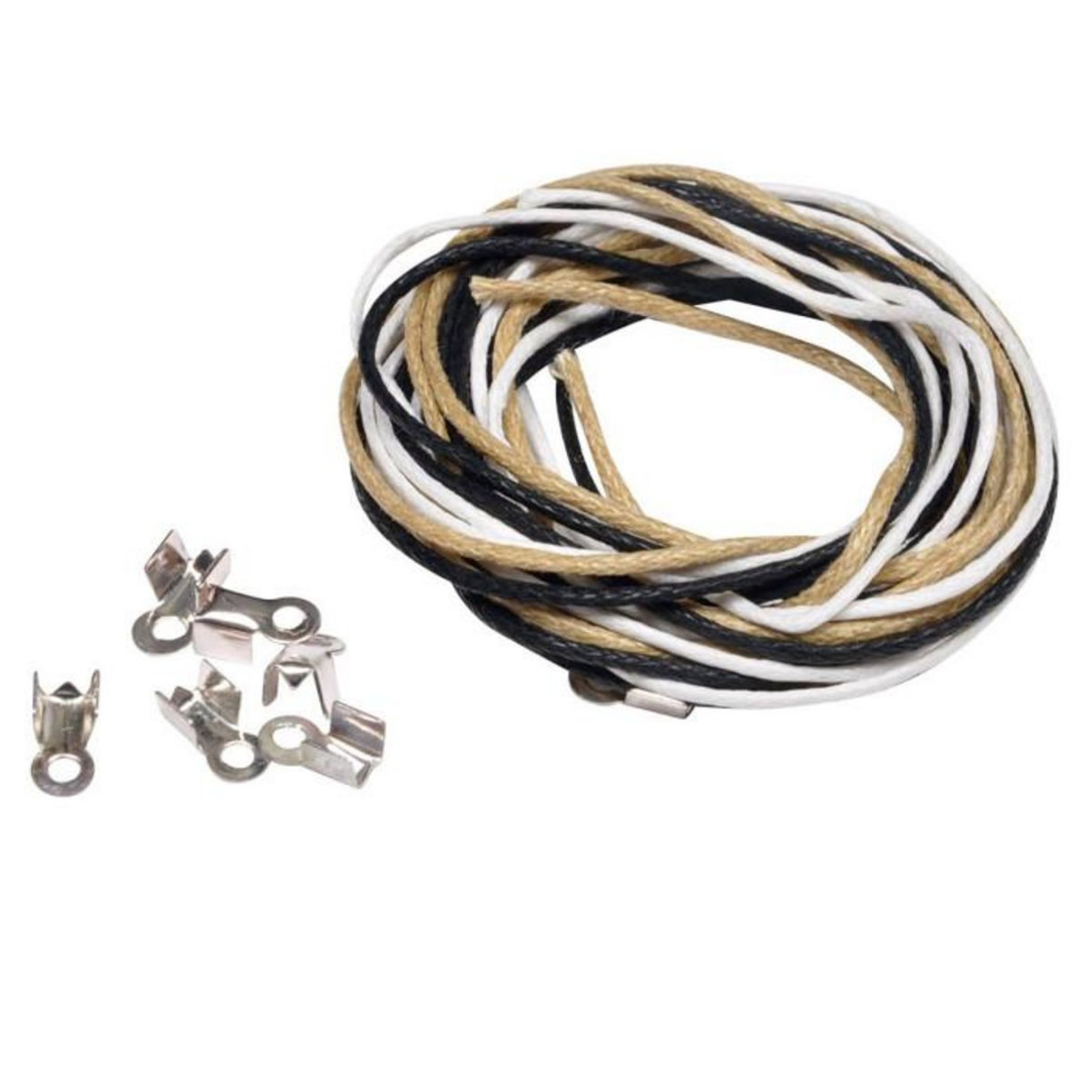 Paris Prix Lot de Lacets avec Arrêtoirs en Coton  Créa  9cm Naturel