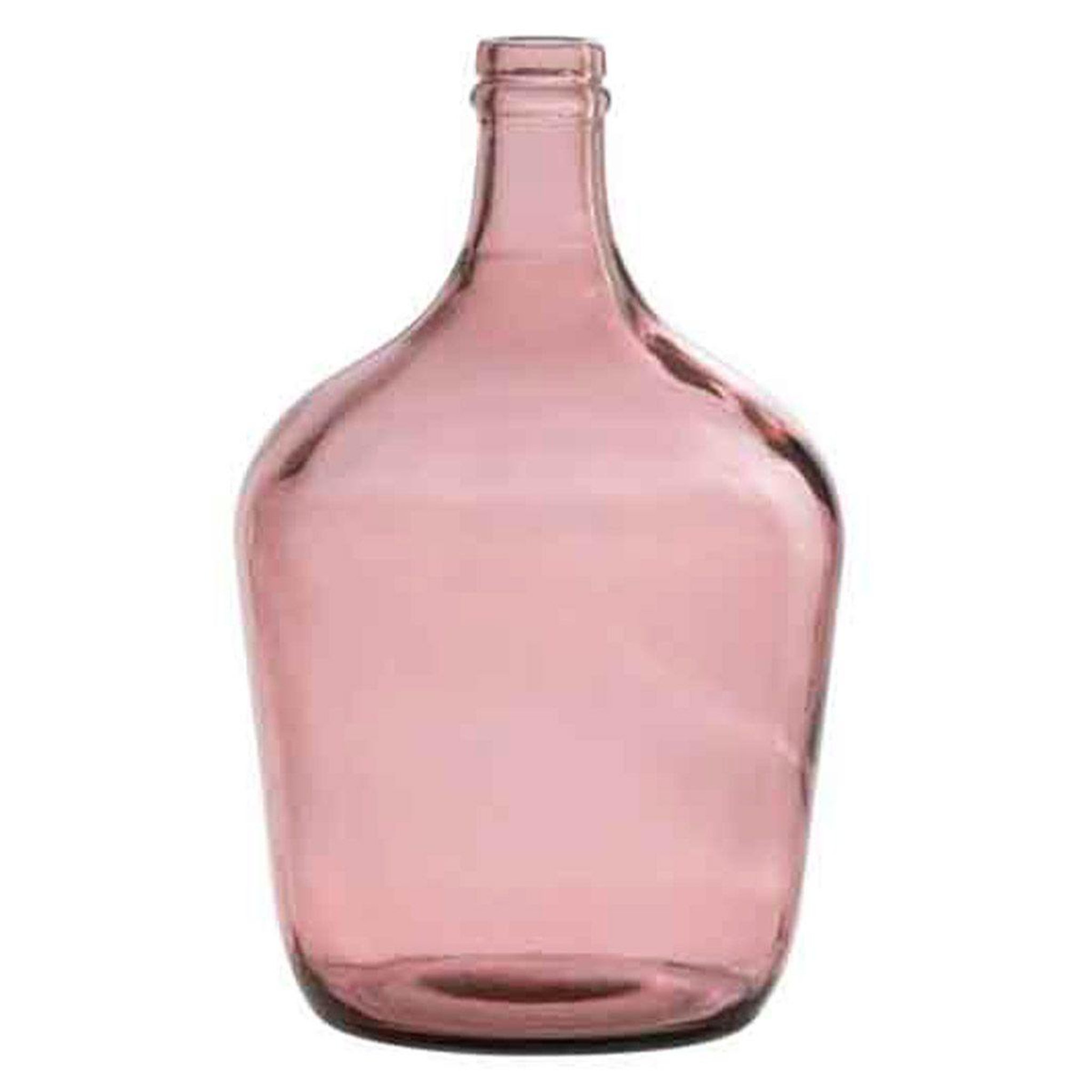 Voir la diapositive 1 : J-LINE Vase design en verre  bouteille déco  30cm rose