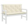 Voir la diapositive 4 : VIDAXL Coussin de banc de jardin blanc creme tissu oxford