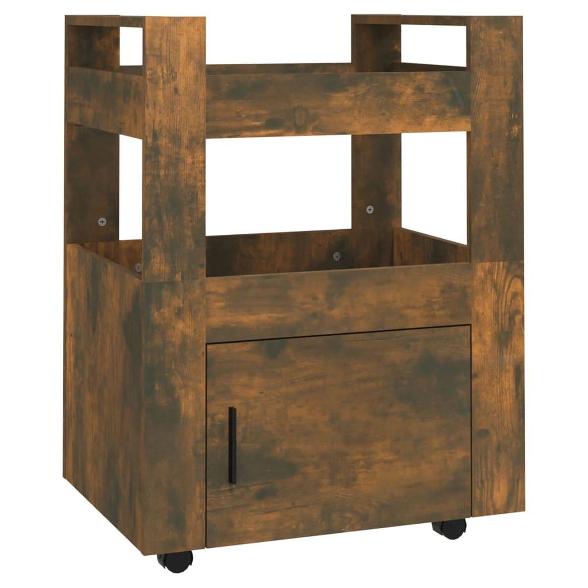 Voir la diapositive 2 : VIDAXL Chariot de cuisine Chene fume 60x45x80 cm Bois d'ingenierie