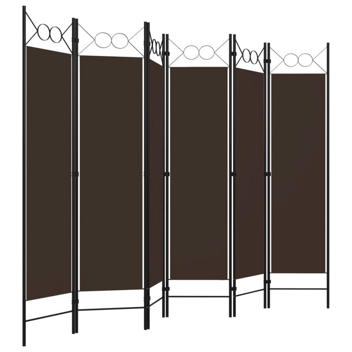 VIDAXL Cloison de separation 6 panneaux Marron 240x180 cm