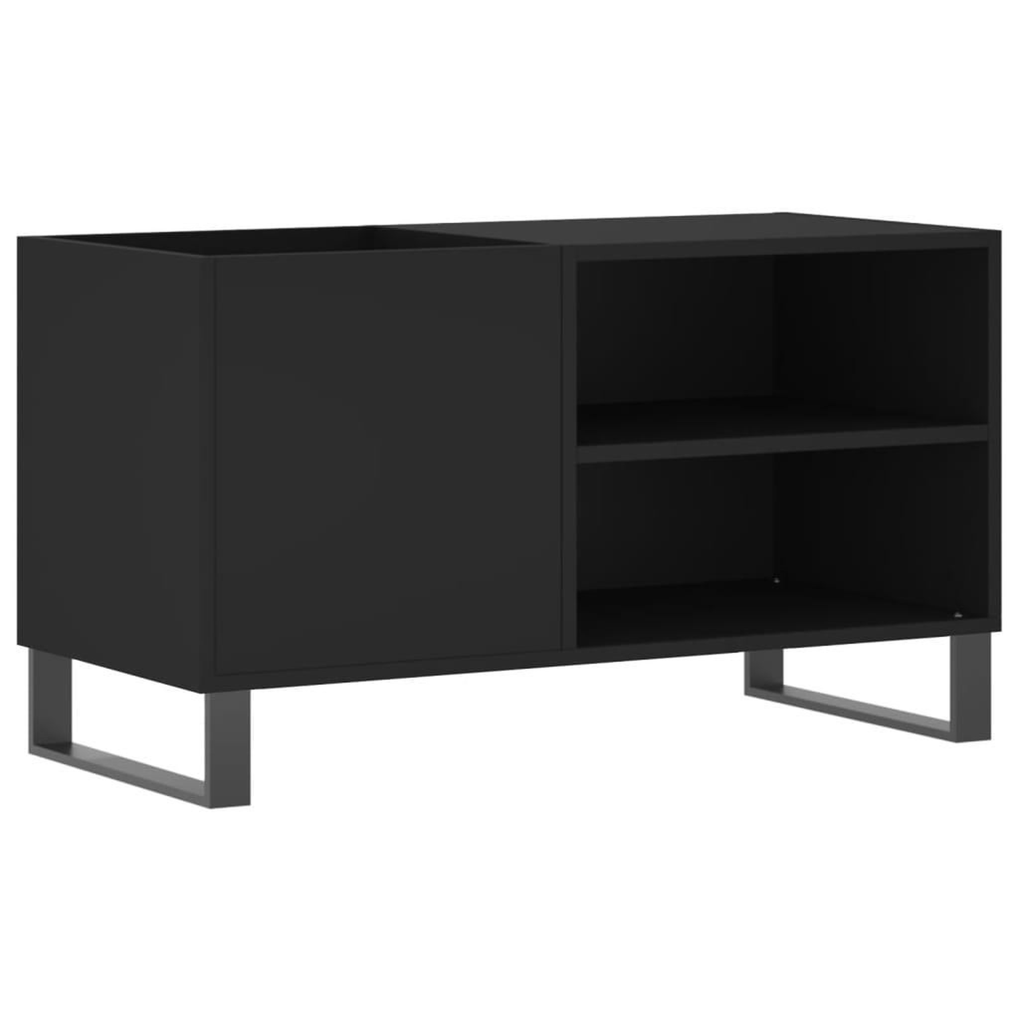 Voir la diapositive 2 : VIDAXL Armoire a disques noir 85x38x48 cm bois d'ingenierie