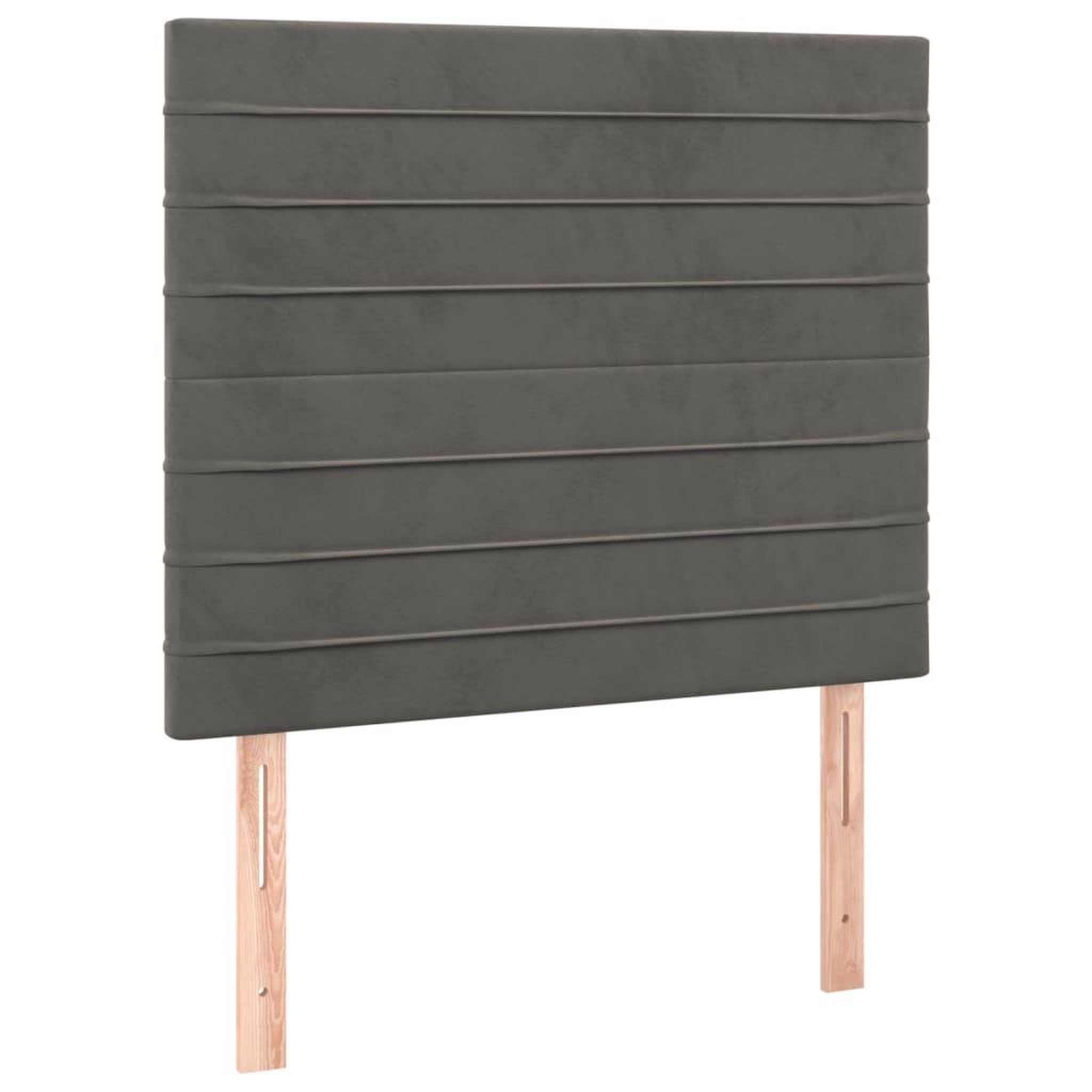 Voir la diapositive 2 : VIDAXL Tetes de lit 2 pcs Gris fonce 90x5x78/88 cm Velours