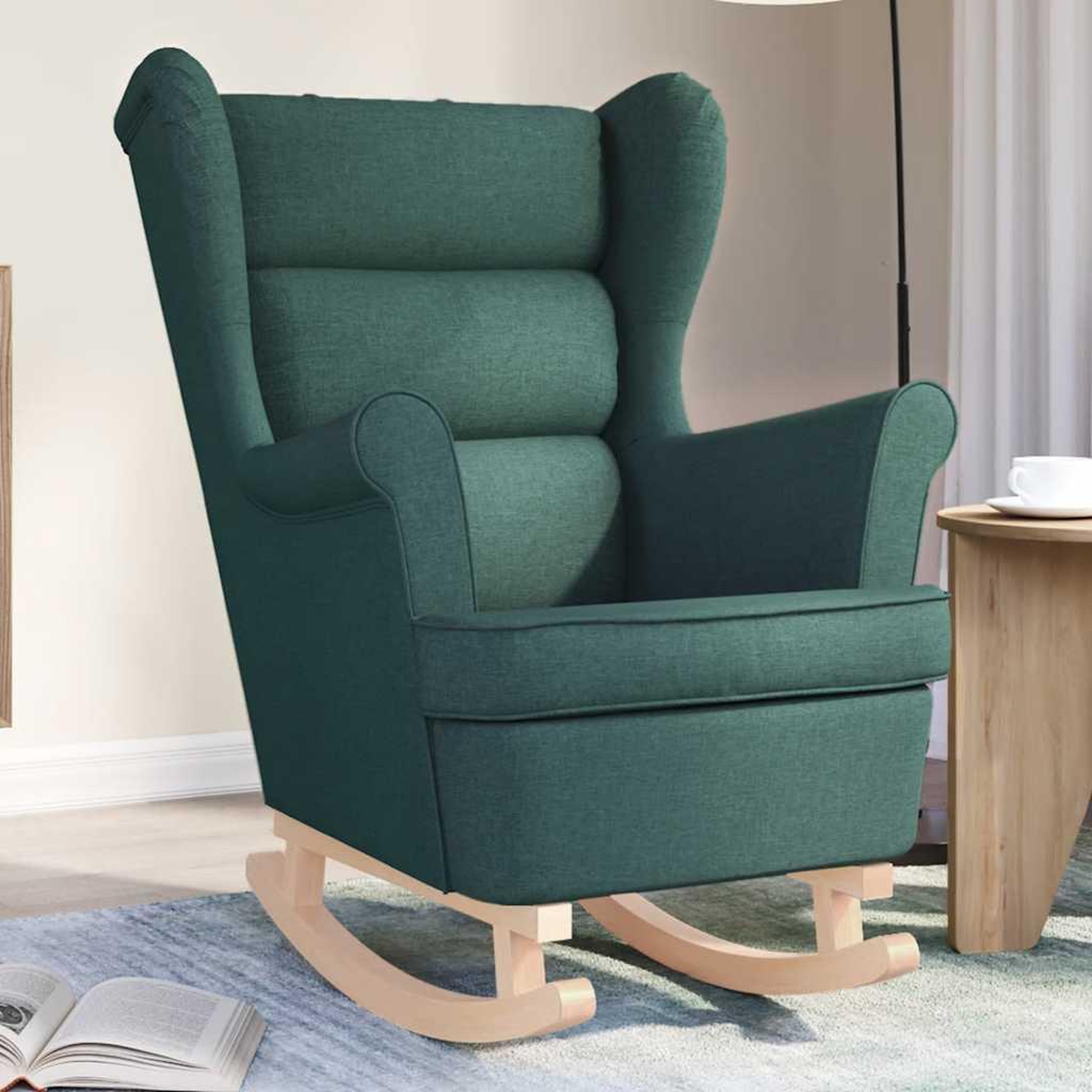 VIDAXL Chaise a bascule vert fonce 74x90x102 cm tissu
