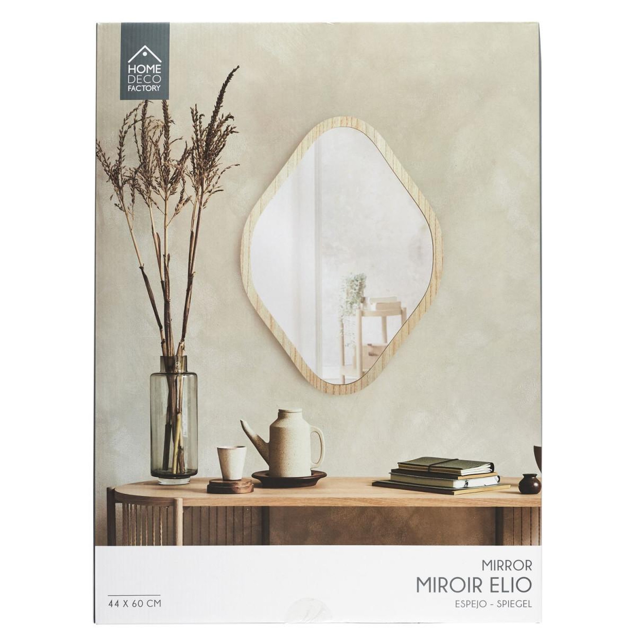 Voir la diapositive 4 : The Home Deco Factory Miroir Déco Losange  Elio  60cm Naturel