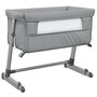 Voir la diapositive 2 : VIDAXL Lit pour bebe avec matelas Gris clair Tissu de lin