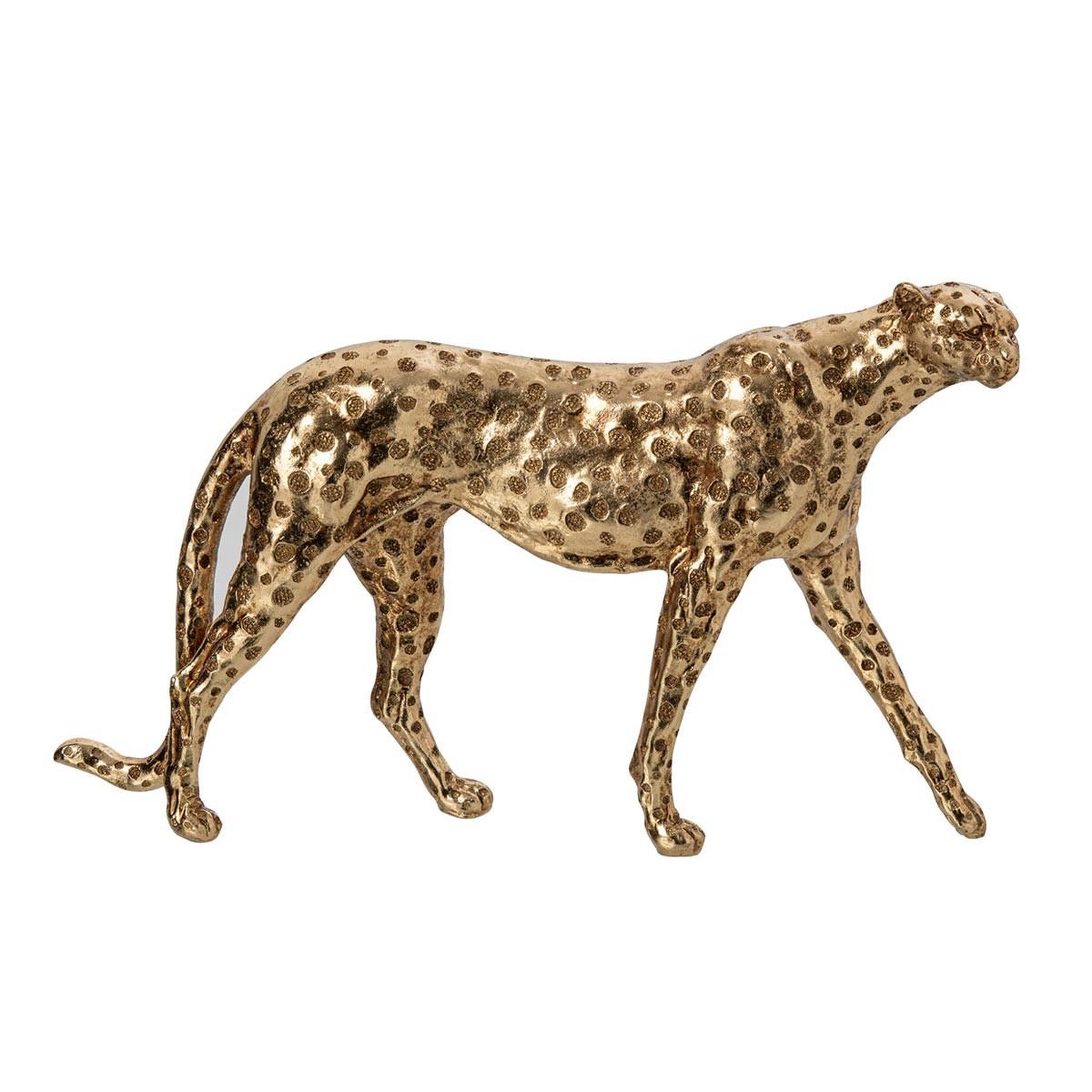 J-LINE Statuette déco guépard  gino  43cm doré