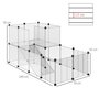 Voir la diapositive 3 : PAWHUT PawHut Cage parc enclos modulable petits animaux de compagnie - dim. standards 140L x 70l x 70H cm - 27 panneaux bords arrondis - résine PP fils d'acier noir