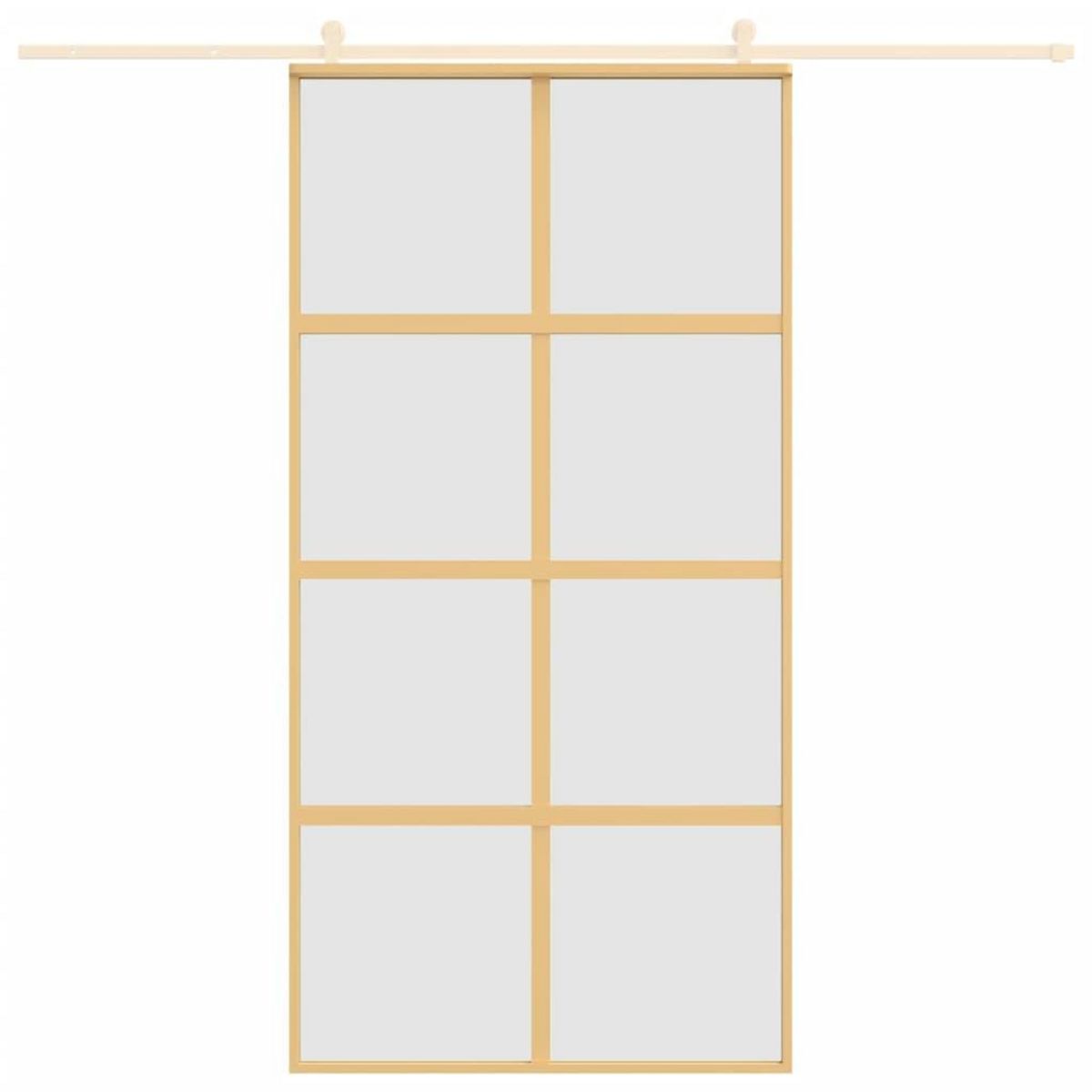 VIDAXL Porte coulissante dore 102,5x205 cm verre ESG depoli aluminium