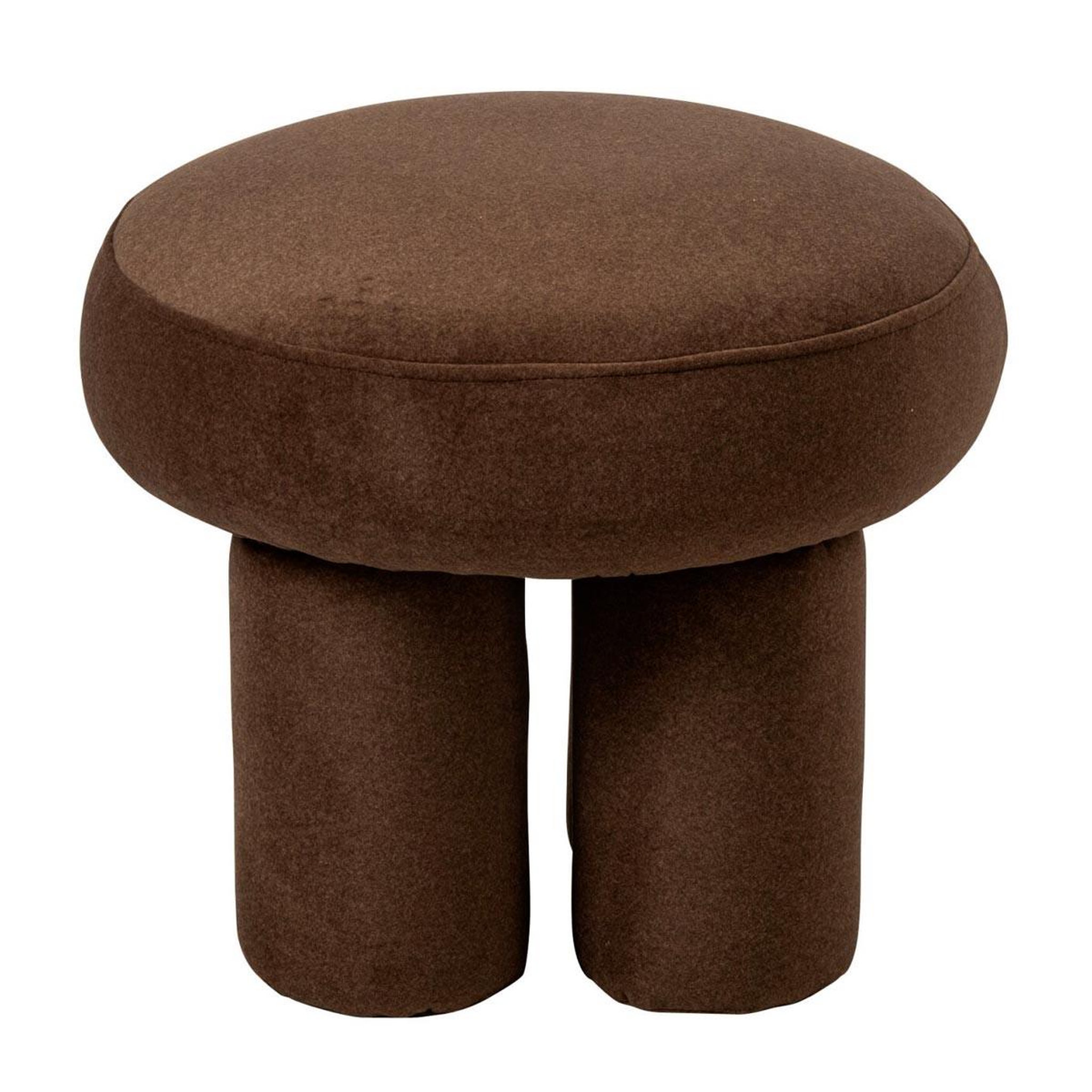 Voir la diapositive 2 : J-LINE Pouf rond sur pieds  champi  48cm taupe
